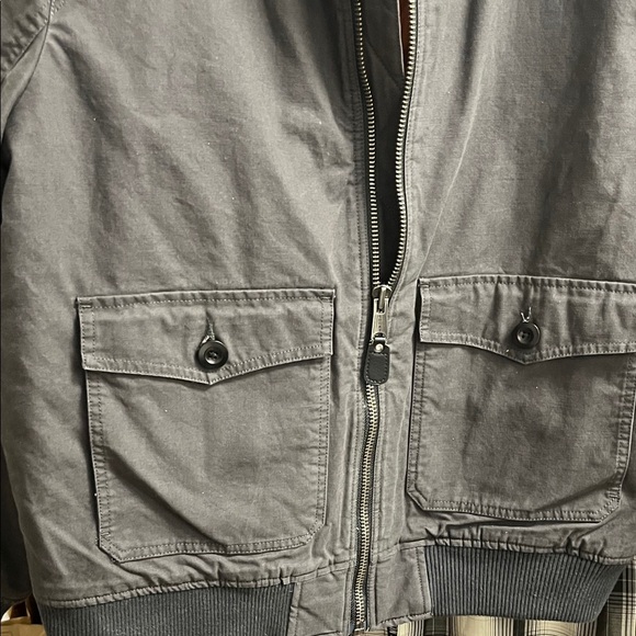 Lucky Brand Charcoal Bomber Jacket with Orange Lining - Picture 5 of 8